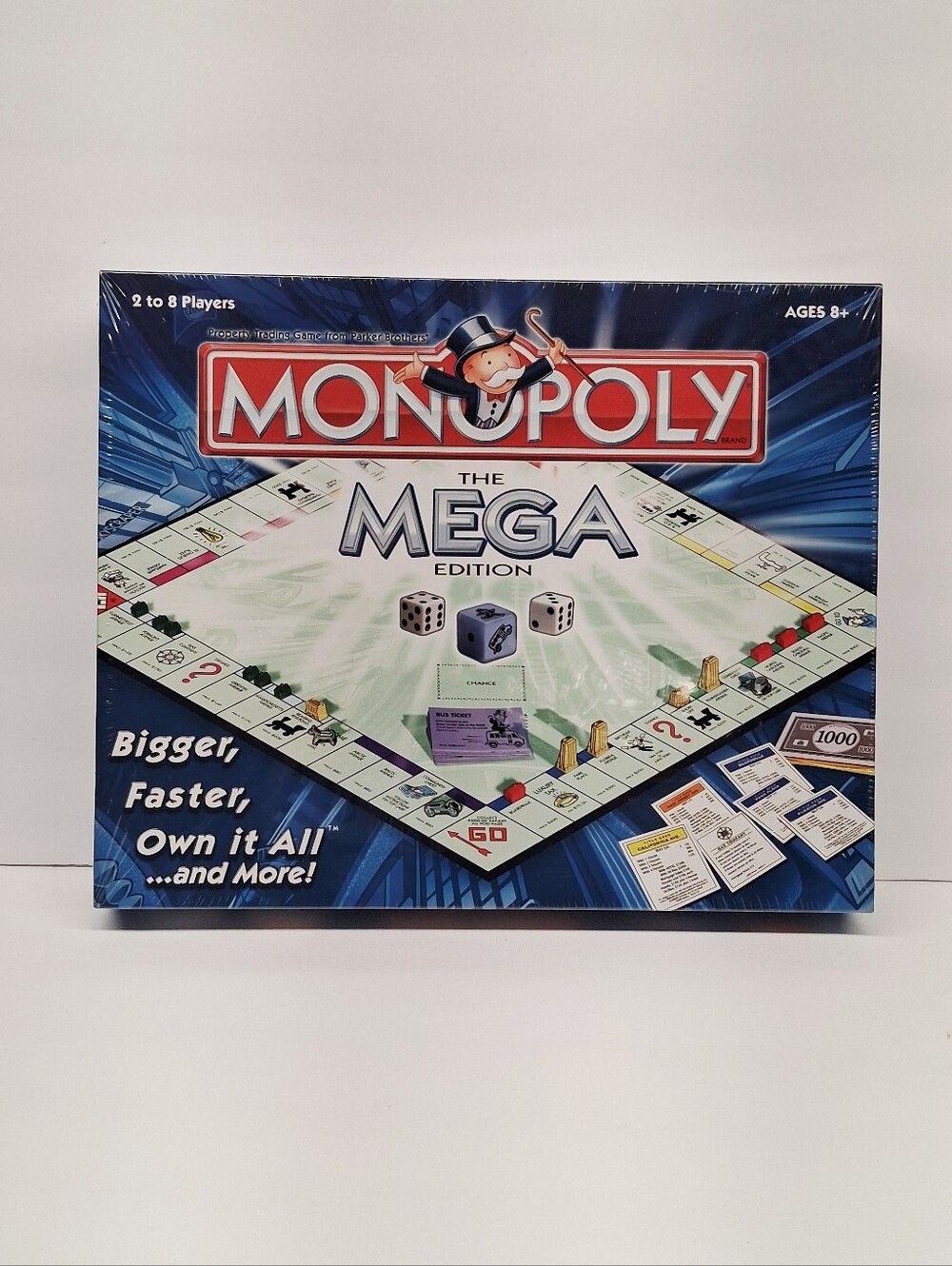 VTG 2006 Monopoly The MEGA EDITION Parker Brothers Large Board Bigger Faster New